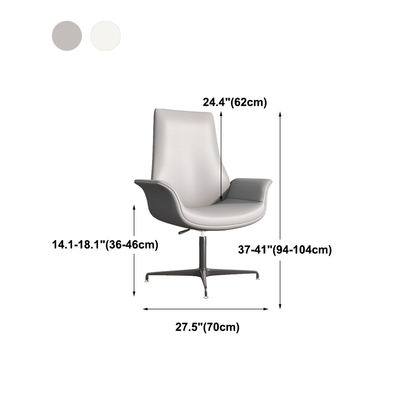 Modern Upholstered Office Chair Fixed Arm Task Chair with Steel Base