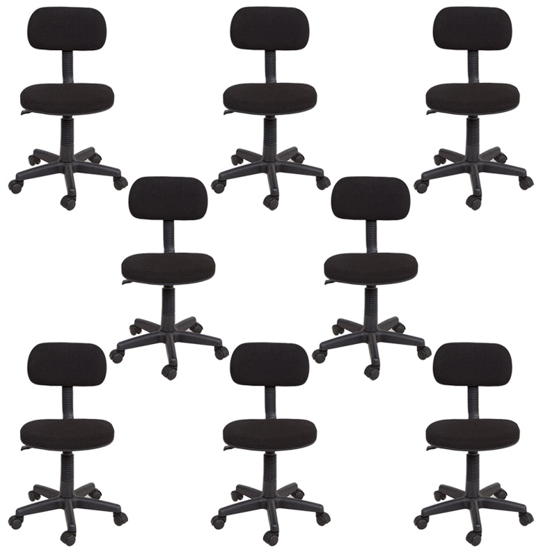 Armless Upholstered Office Chair Low Back Adjustable Seat Height Desk Chair