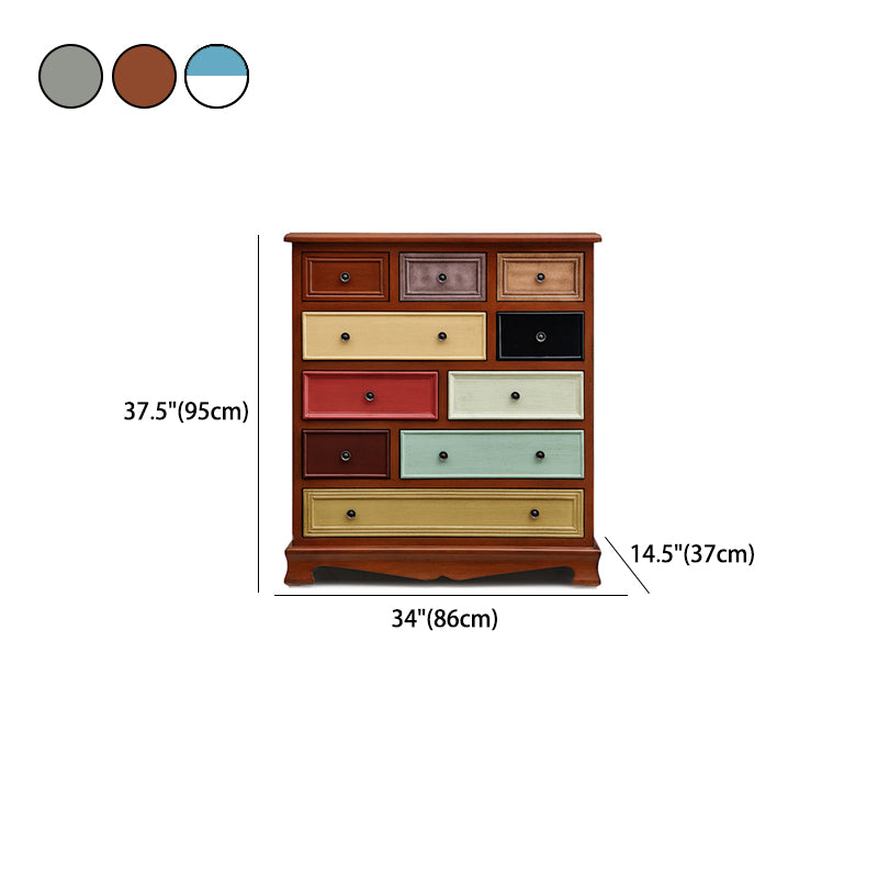 Wooden Storage Chest Vintage Bedroom Storage Chest Dresser with 10 / 12 Drawers