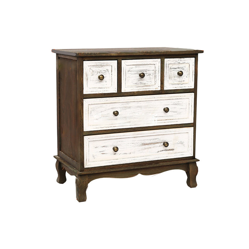 14" D Solid Wood Storage Chest Traditional Vertical Lingerie Chest with Drawers