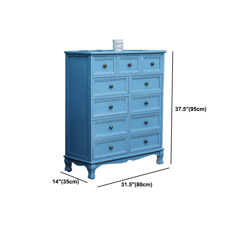 14" D Solid Wood Storage Chest Traditional Vertical Lingerie Chest with Drawers