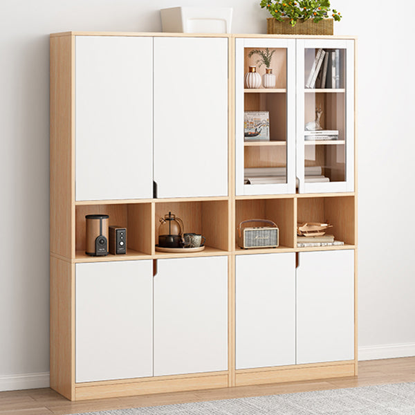 Wooden Standard Bookcase 12" D with Doors Closed Back Vertical Bookshelf