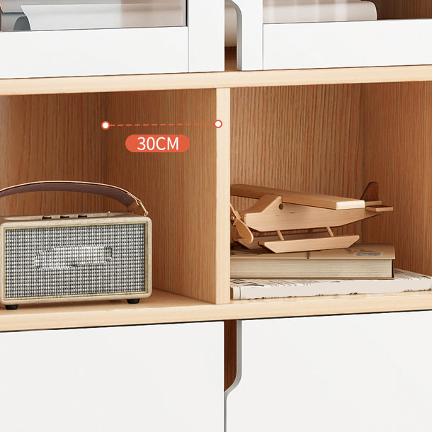 Wooden Standard Bookcase 12" D with Doors Closed Back Vertical Bookshelf