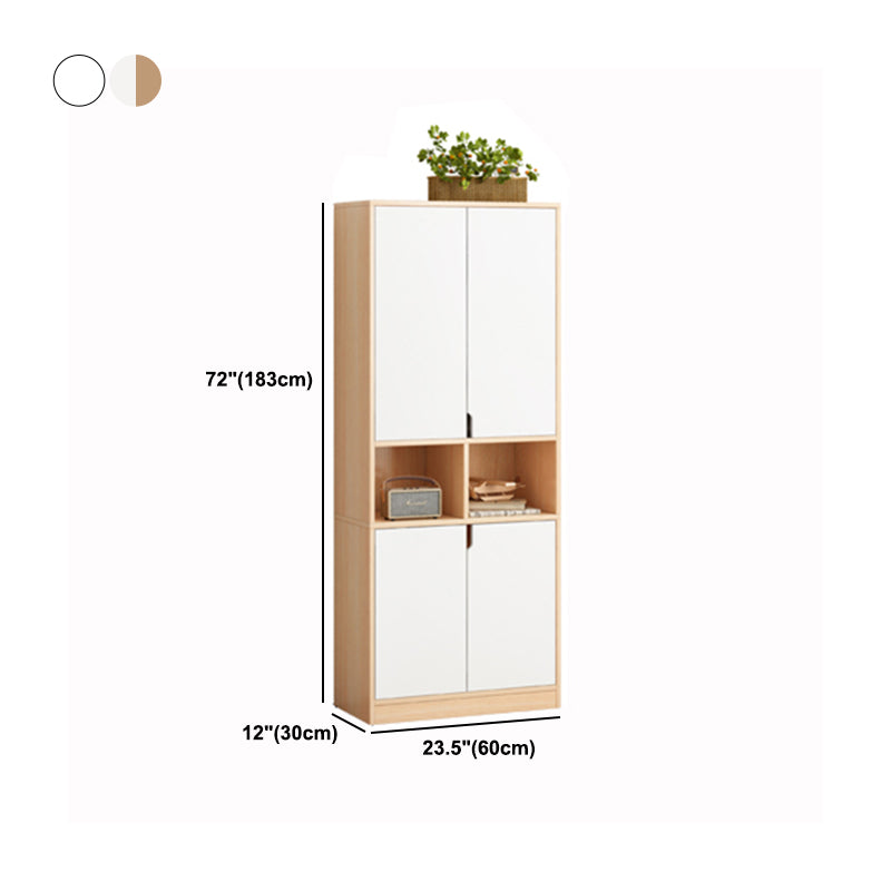 Wooden Standard Bookcase 12" D with Doors Closed Back Vertical Bookshelf