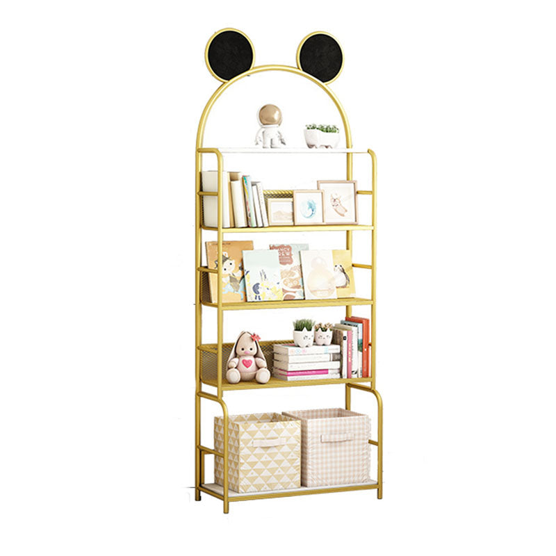 Modern Metal Bookshelf Etagere Vertical Open Shelf Bookcase in Burnish