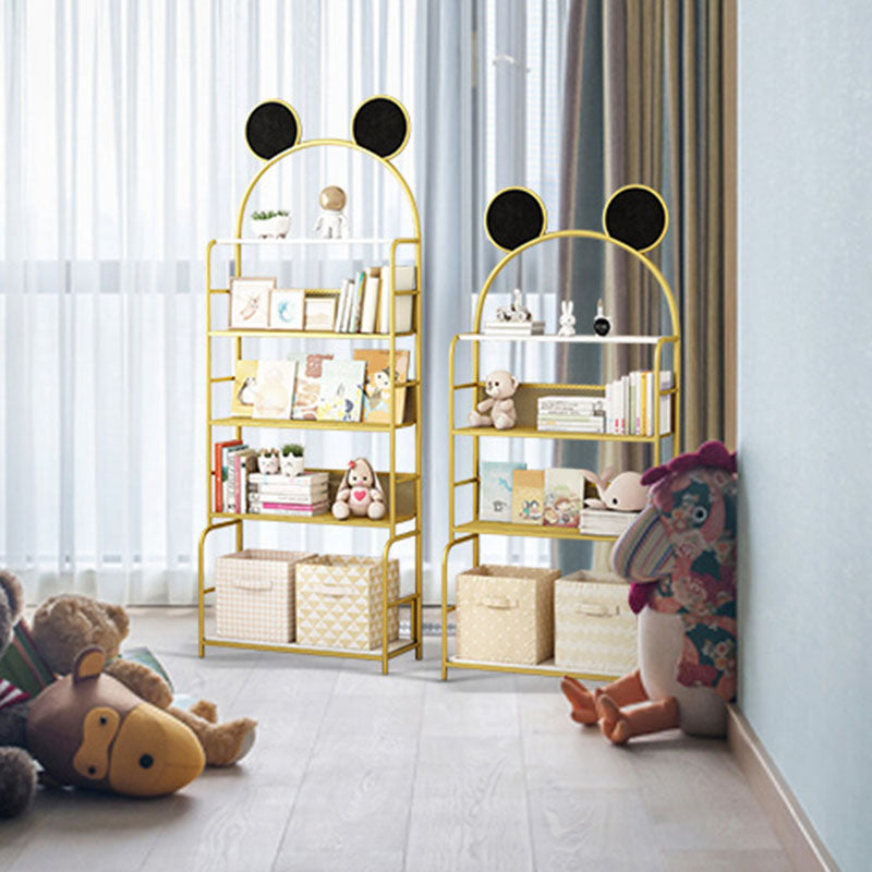 Modern Metal Bookshelf Etagere Vertical Open Shelf Bookcase in Burnish