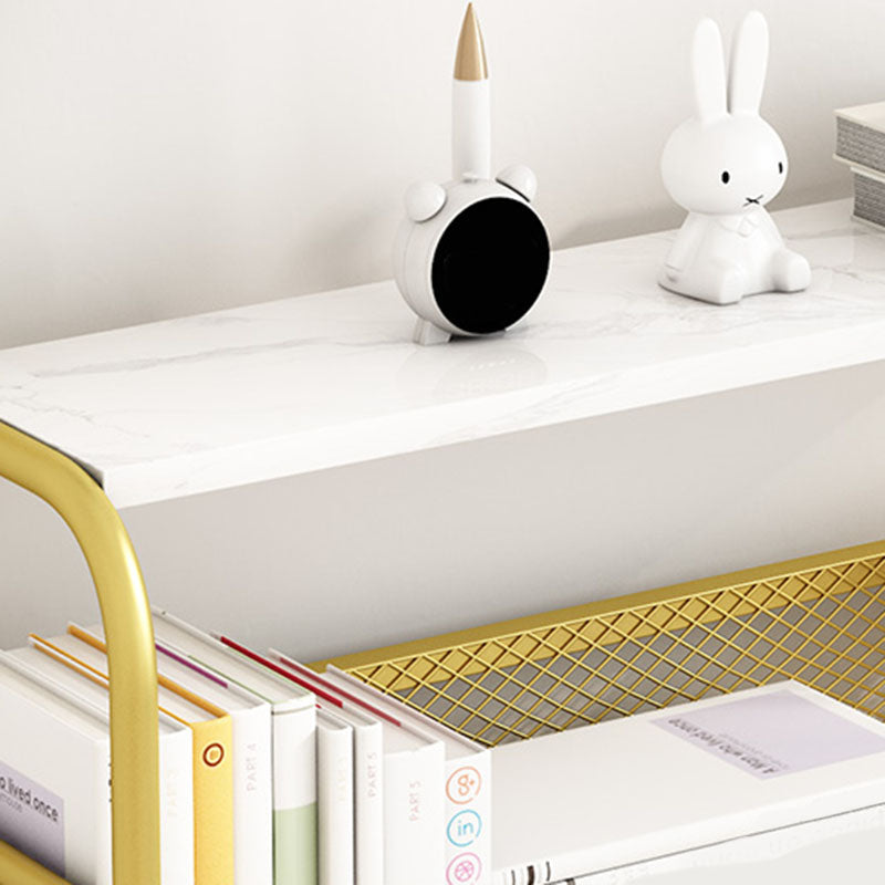 Modern Metal Bookshelf Etagere Vertical Open Shelf Bookcase in Burnish