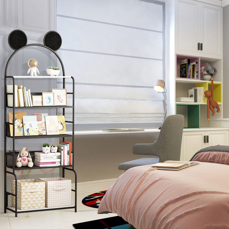 Modern Metal Bookshelf Etagere Vertical Open Shelf Bookcase in Burnish