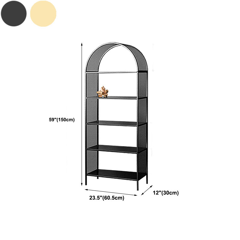Modern Metal Bookcase Standard Vertical Open Shelf Bookshelf