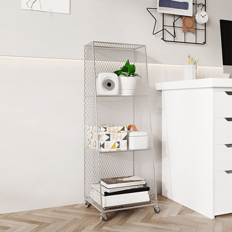 Modern Metal Bookshelf Standard Closed Back Bookcase in Burnish