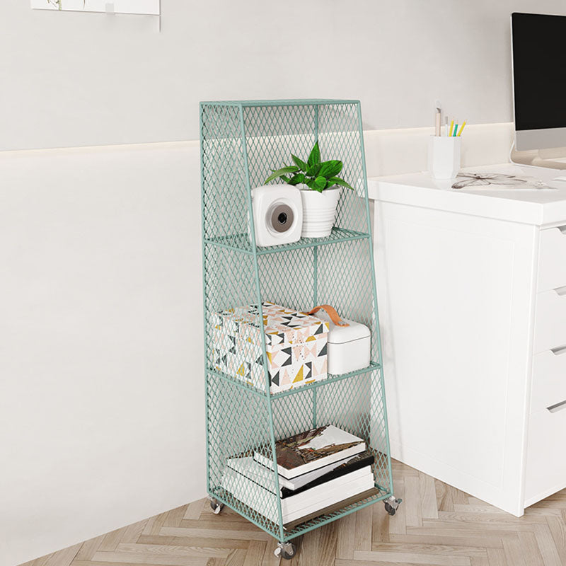 Modern Metal Bookshelf Standard Closed Back Bookcase in Burnish