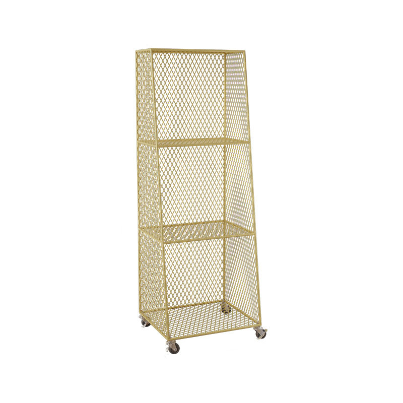 Modern Metal Bookshelf Standard Closed Back Bookcase in Burnish