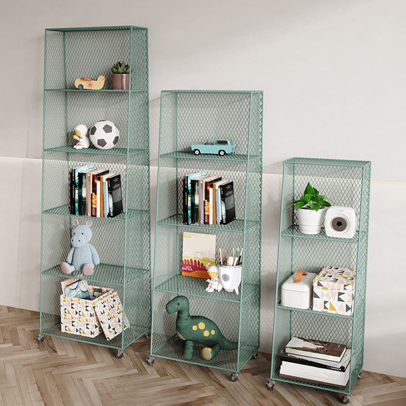 Modern Metal Bookshelf Standard Closed Back Bookcase in Burnish