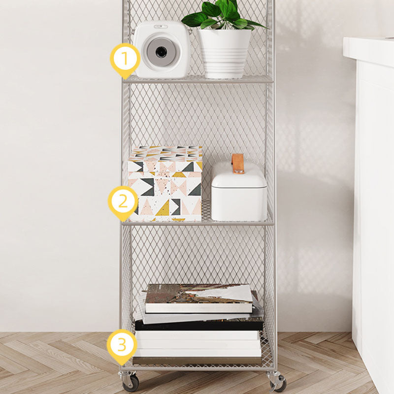 Modern Metal Bookshelf Standard Closed Back Bookcase in Burnish