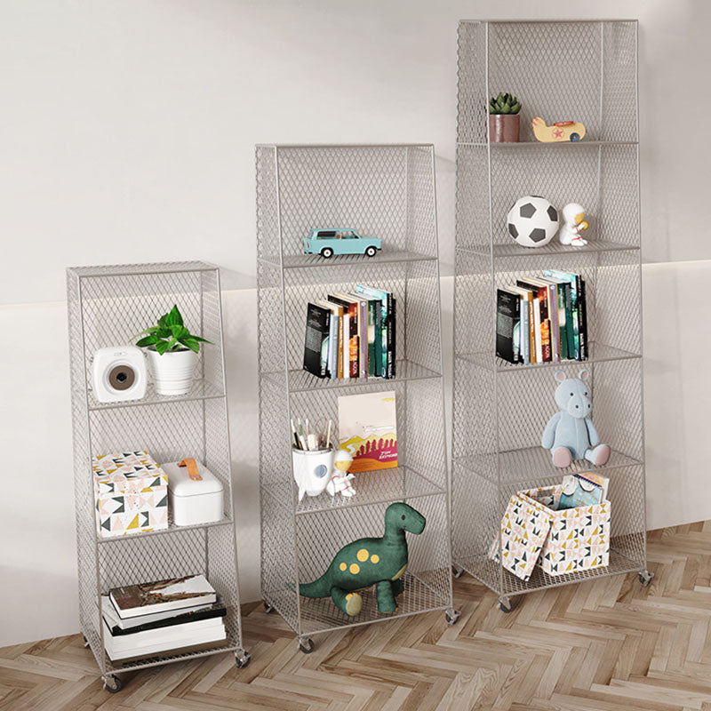 Modern Metal Bookshelf Standard Closed Back Bookcase in Burnish