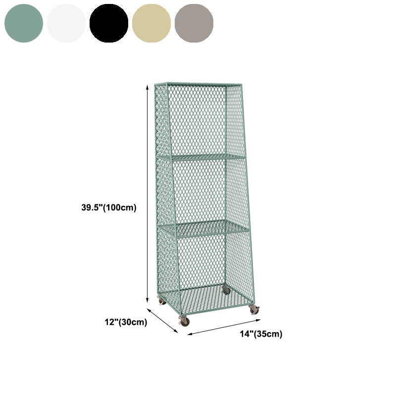 Modern Metal Bookshelf Standard Closed Back Bookcase in Burnish