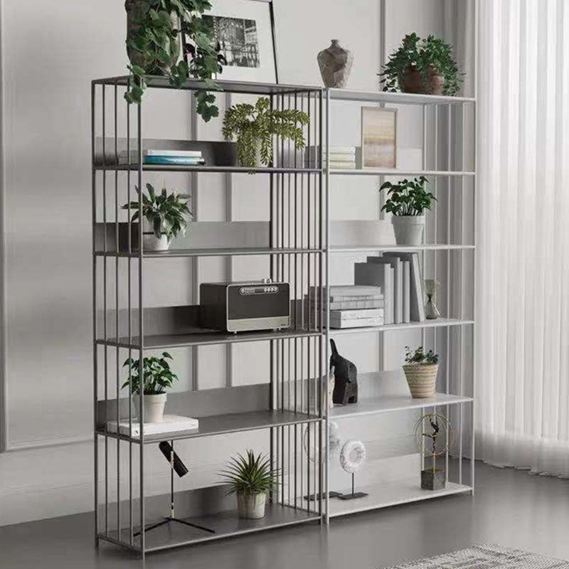 Modern Metal Bookshelf Standard Vertical Open Shelf Bookcase