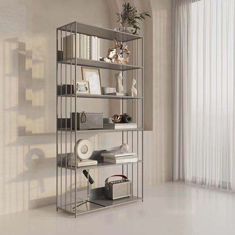 Modern Metal Bookshelf Standard Vertical Open Shelf Bookcase
