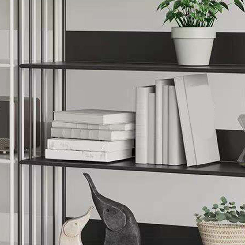 Modern Metal Bookshelf Standard Vertical Open Shelf Bookcase