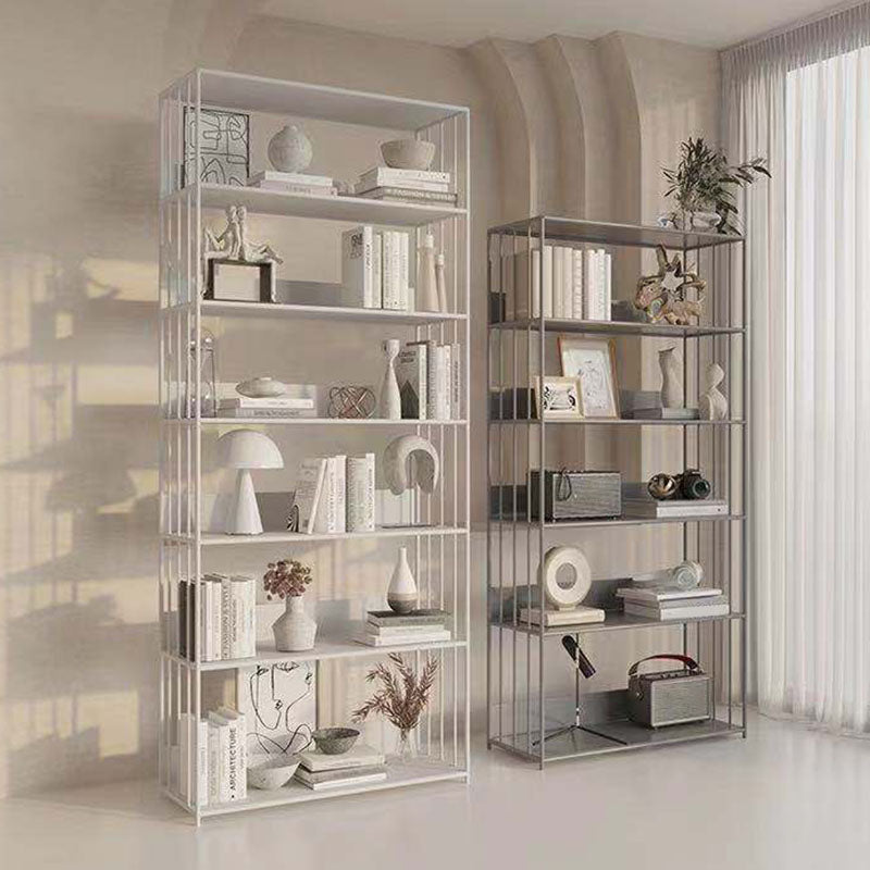 Modern Metal Bookshelf Standard Vertical Open Shelf Bookcase