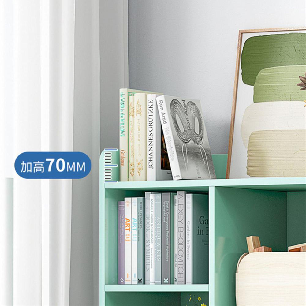 Wooden Bookcase 8" D Closed Back Bookshelf with Doors for Living Room