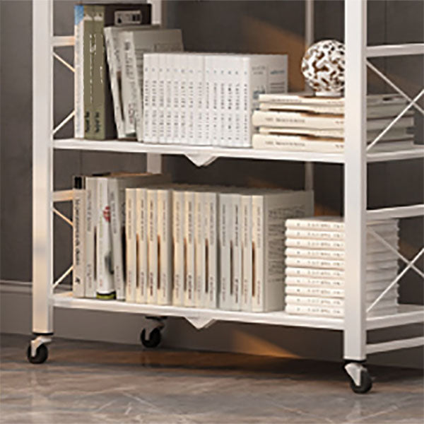 Modern Carbon Steel Bookcase with Folding Geometric Bookshelf for Any Room