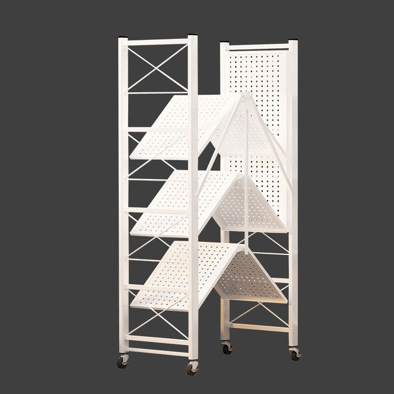 Modern Carbon Steel Bookcase with Folding Geometric Bookshelf for Any Room