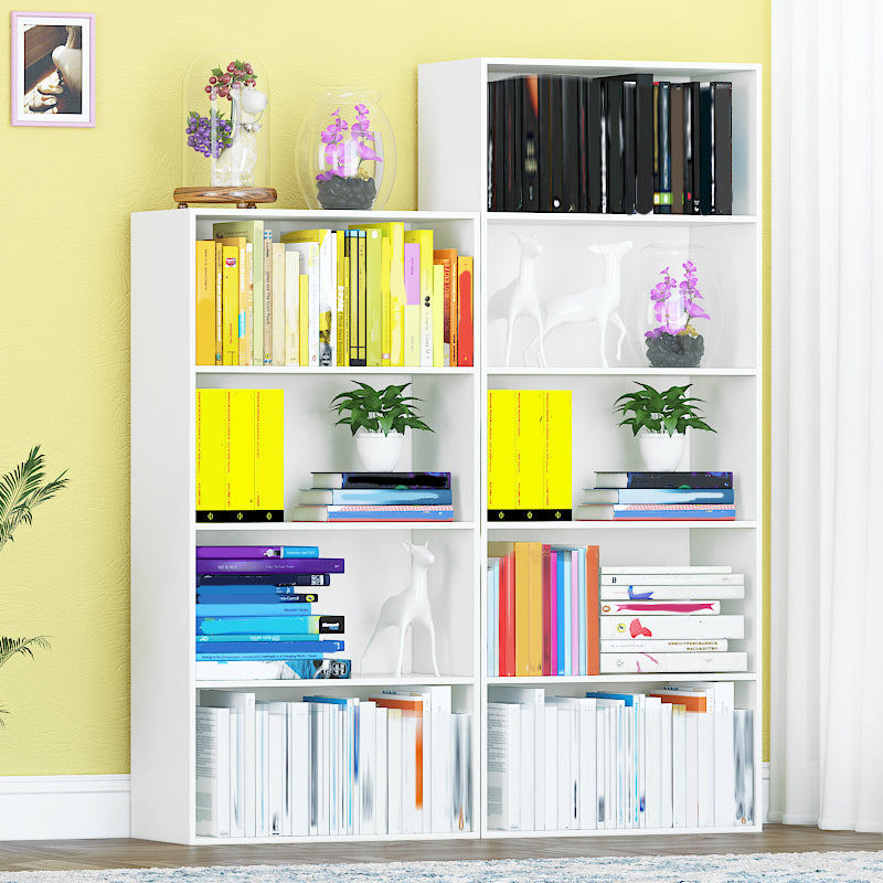 Modern Engineered Wood Bookcase Closed Back Standard Book Shelf for Living Room