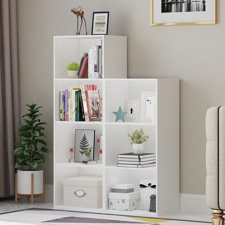 Modern Engineered Wood Bookcase Closed Back Standard Book Shelf for Living Room