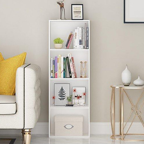 Modern Engineered Wood Bookcase Closed Back Standard Book Shelf for Living Room