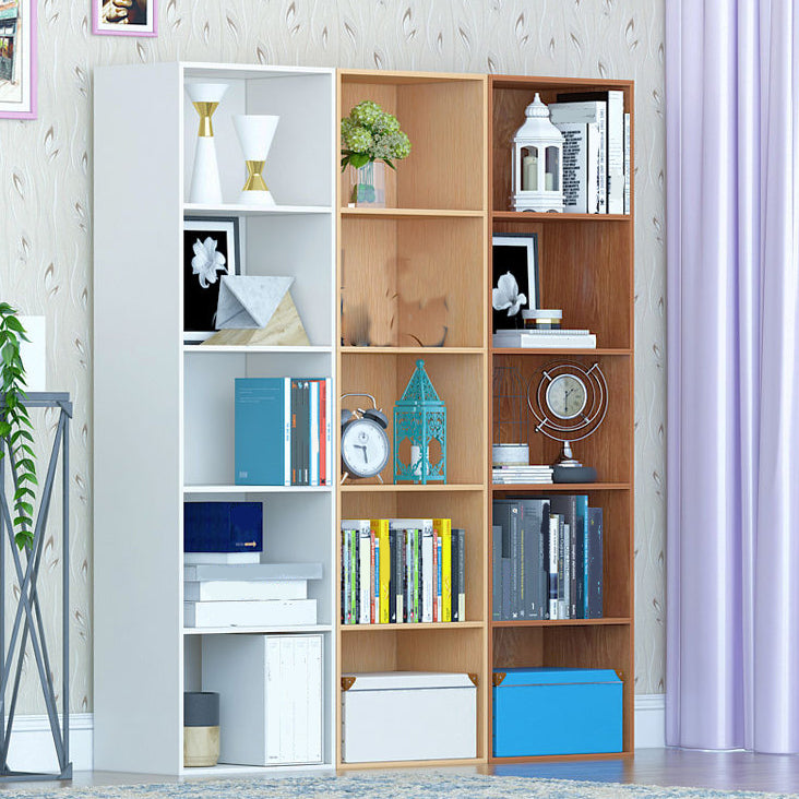 Modern Engineered Wood Bookcase Closed Back Standard Book Shelf for Living Room