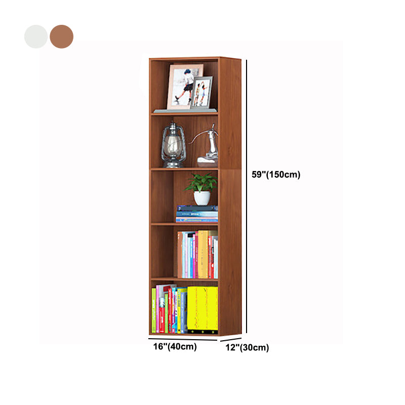 Modern Engineered Wood Bookcase Closed Back Standard Book Shelf for Living Room