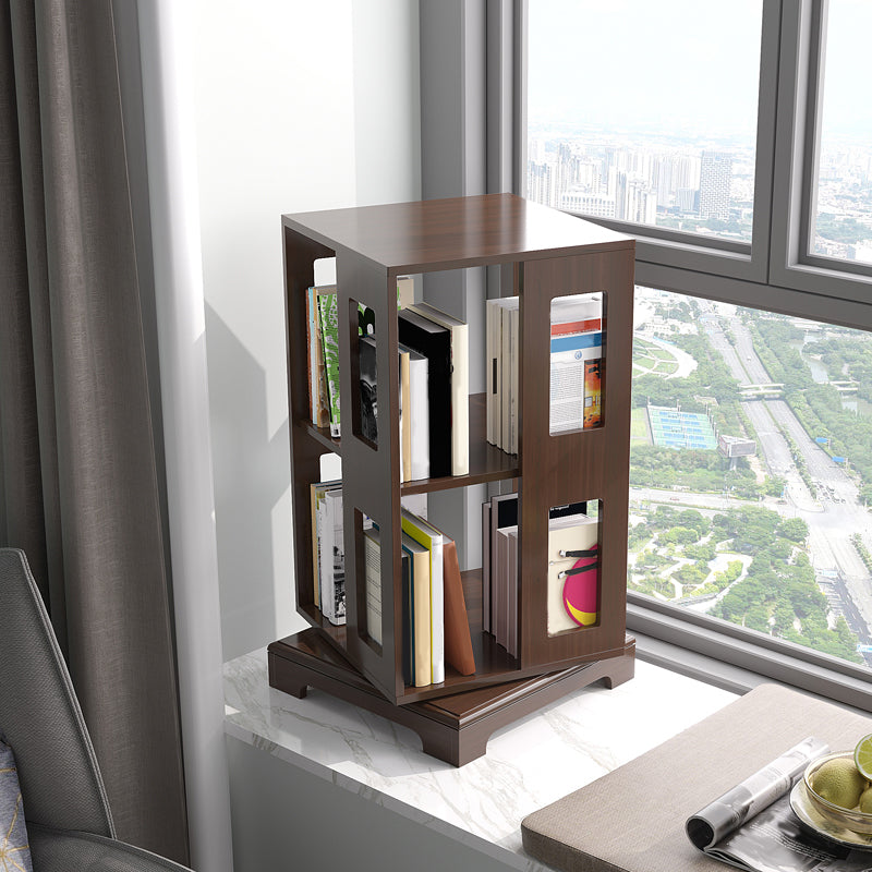 Solid Wood Bookshelf Scandinavian Rotatable Open Back Bookshelf