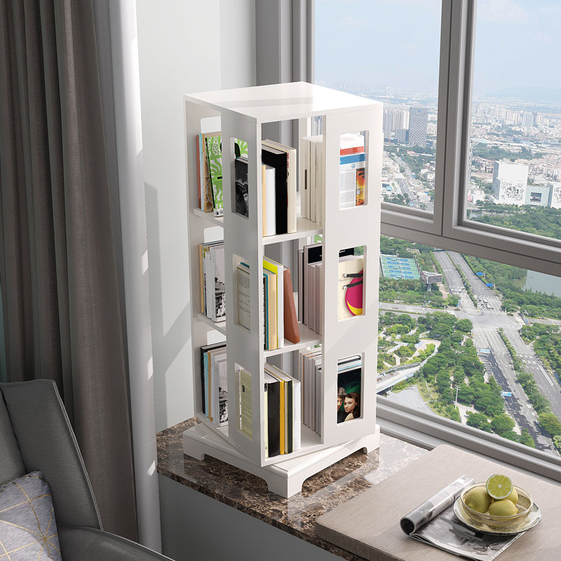 Solid Wood Bookshelf Scandinavian Rotatable Open Back Bookshelf