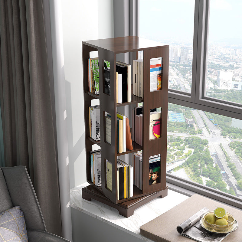 Solid Wood Bookshelf Scandinavian Rotatable Open Back Bookshelf