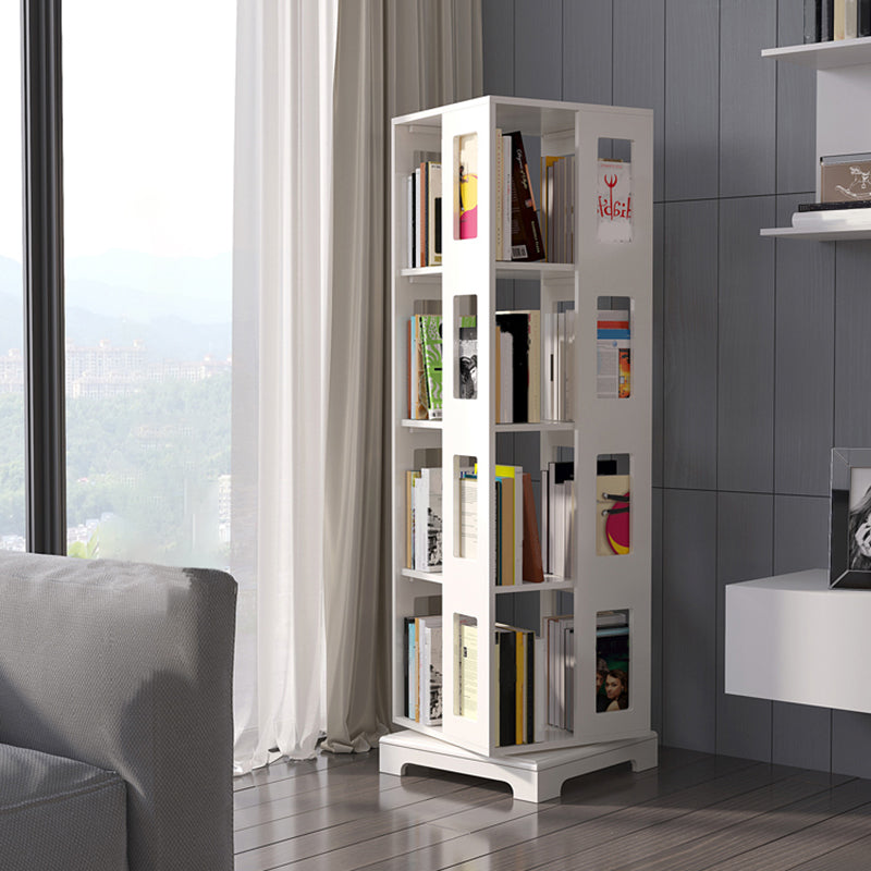 Solid Wood Bookshelf Scandinavian Rotatable Open Back Bookshelf