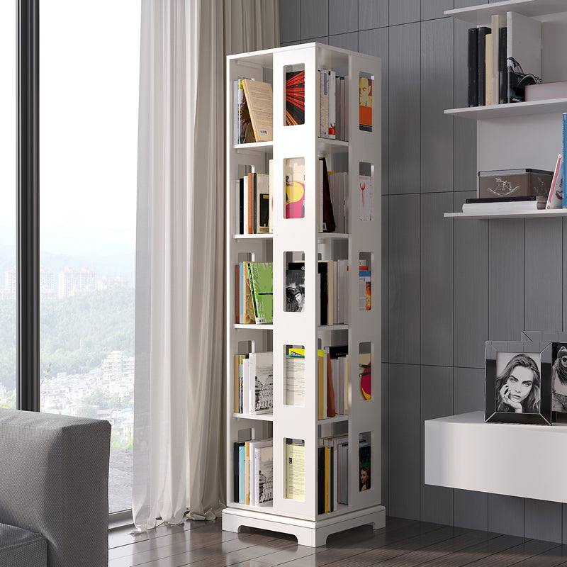 Solid Wood Bookshelf Scandinavian Rotatable Open Back Bookshelf