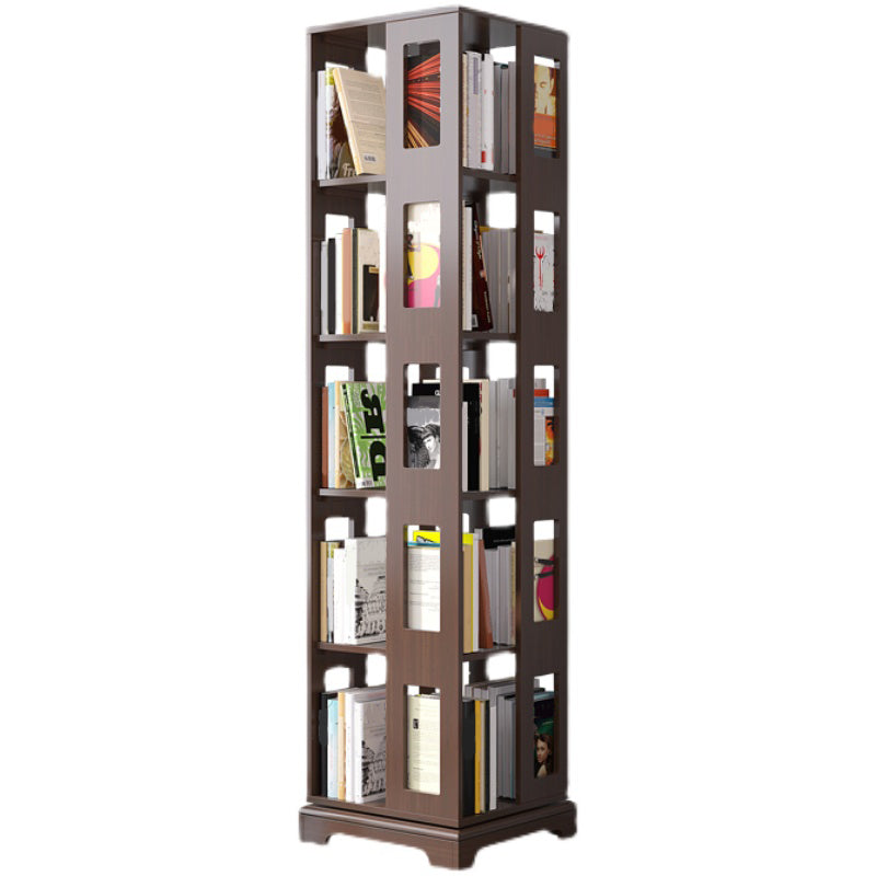 Solid Wood Bookshelf Scandinavian Rotatable Open Back Bookshelf