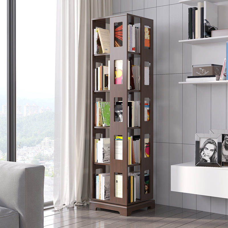 Solid Wood Bookshelf Scandinavian Rotatable Open Back Bookshelf