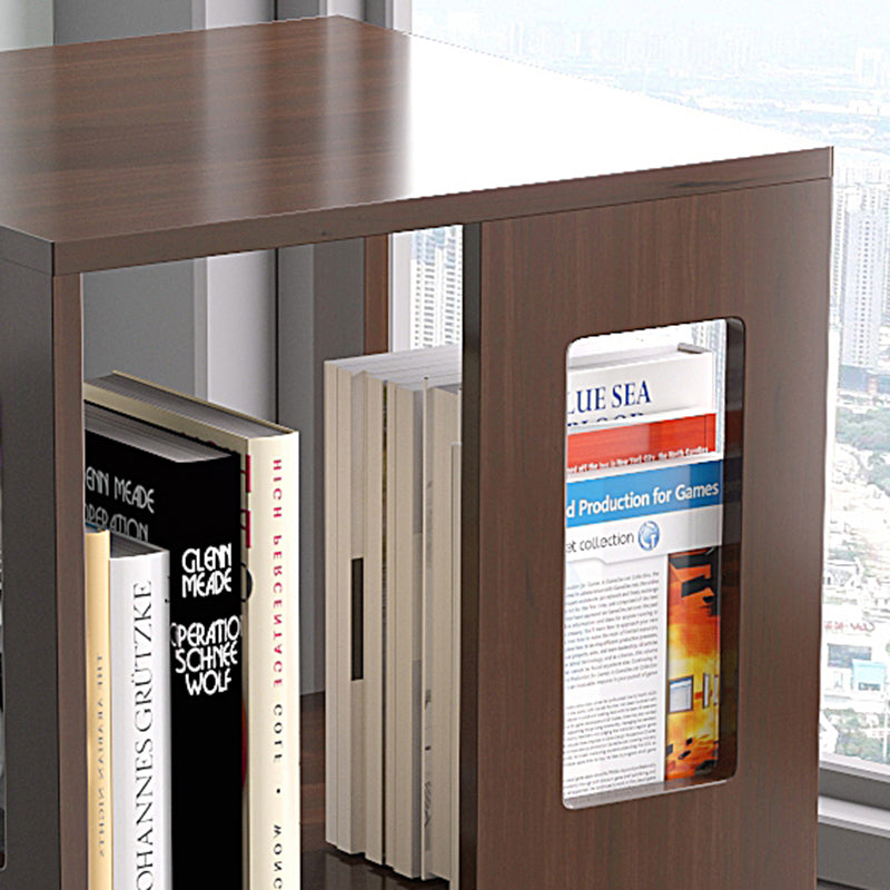 Solid Wood Bookshelf Scandinavian Rotatable Open Back Bookshelf