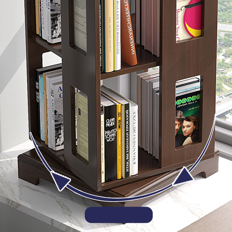 Solid Wood Bookshelf Scandinavian Rotatable Open Back Bookshelf