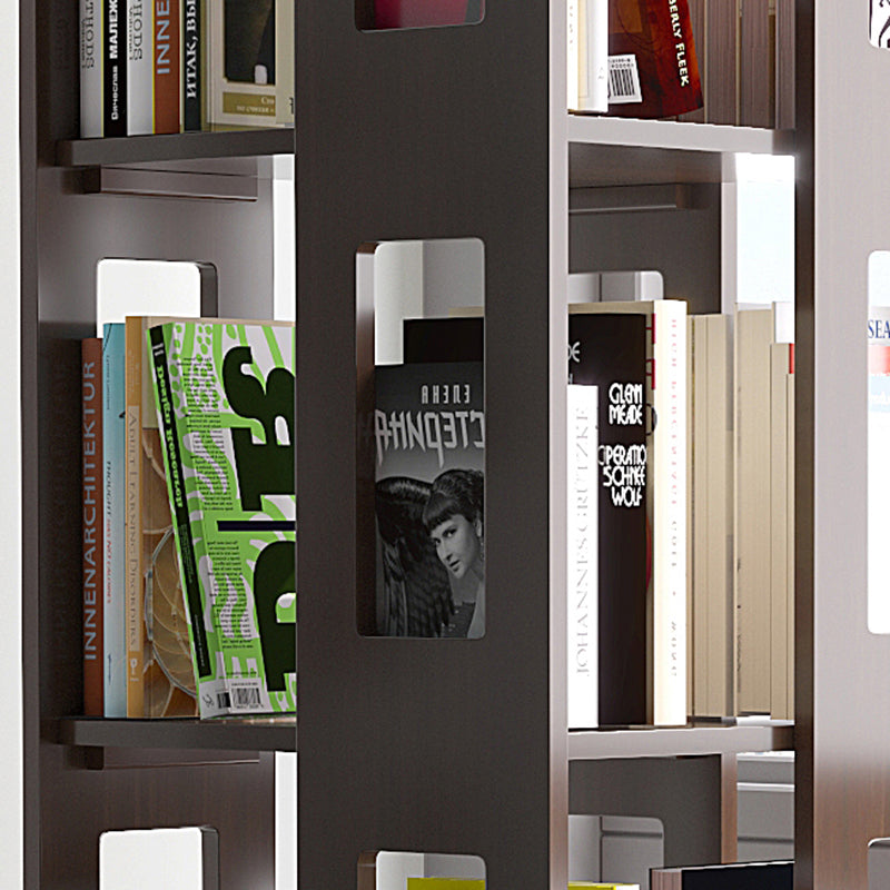 Solid Wood Bookshelf Scandinavian Rotatable Open Back Bookshelf
