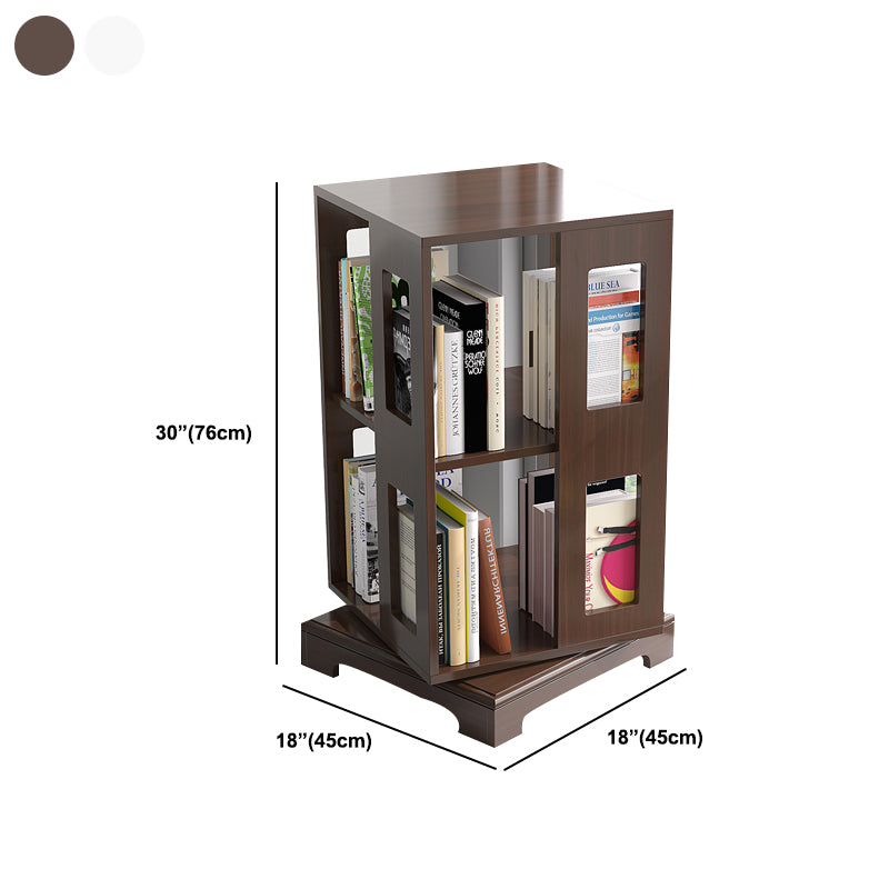 Solid Wood Bookshelf Scandinavian Rotatable Open Back Bookshelf