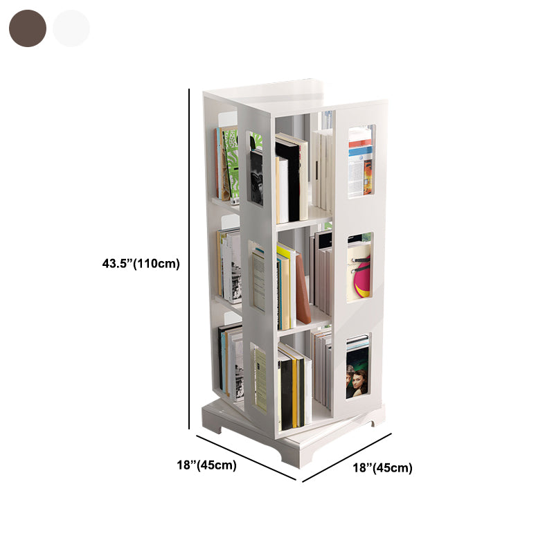 Solid Wood Bookshelf Scandinavian Rotatable Open Back Bookshelf
