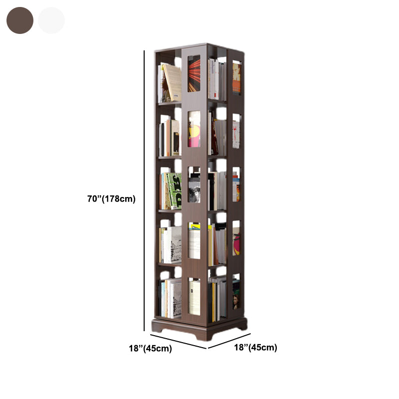 Solid Wood Bookshelf Scandinavian Rotatable Open Back Bookshelf