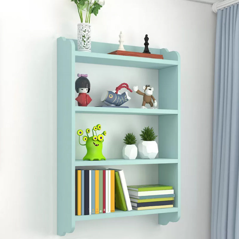 Modern Vertical Bookcase with Rectangular Shelves Wooden Floating Book Shelf for Office