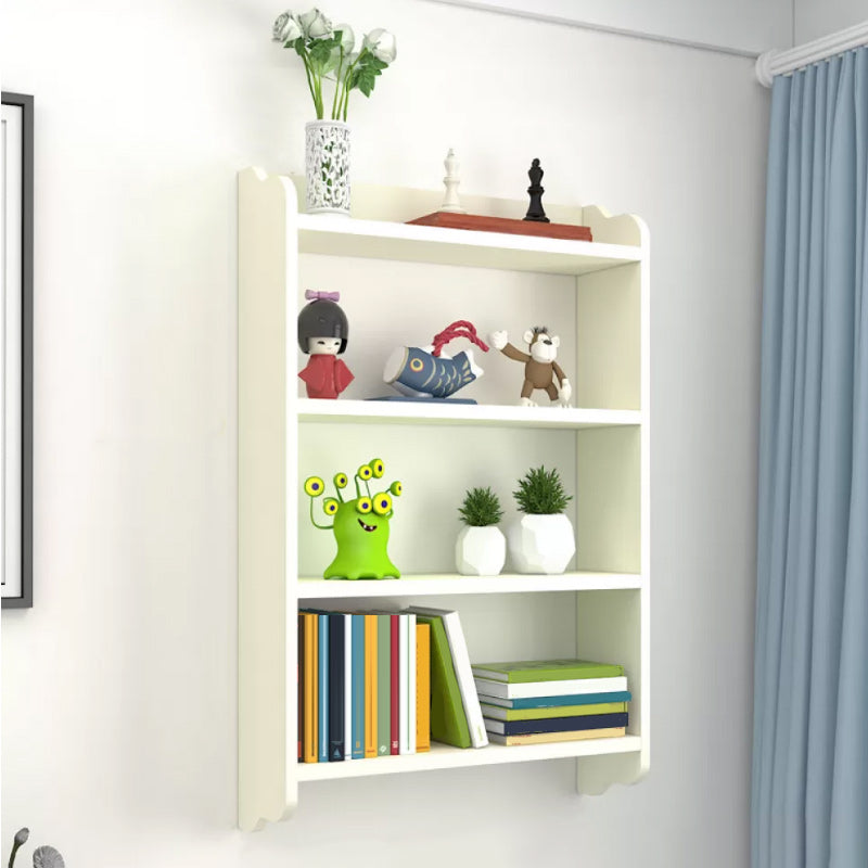 Modern Vertical Bookcase with Rectangular Shelves Wooden Floating Book Shelf for Office