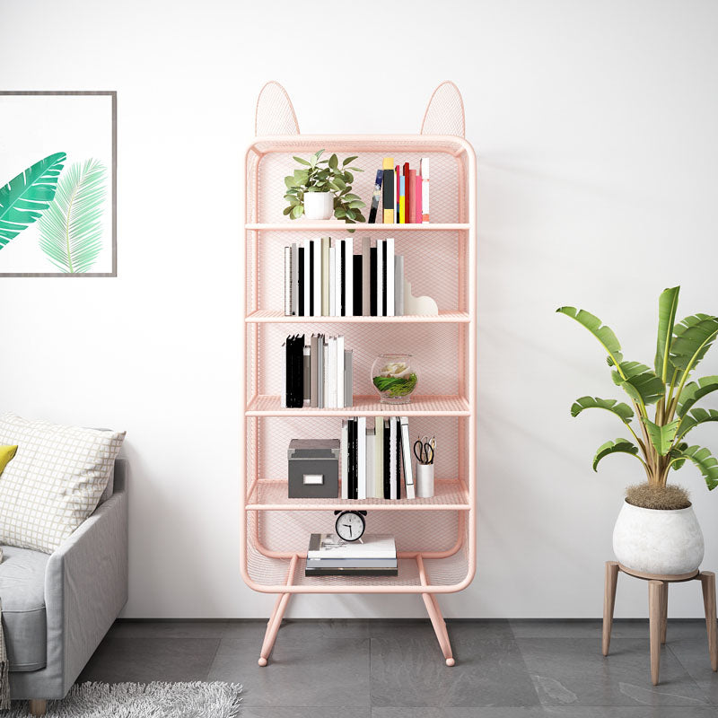 Modern Vertical Bookcase Metal Closed Storage Bookshelf for Bedroom , 31.5" W X 14" D