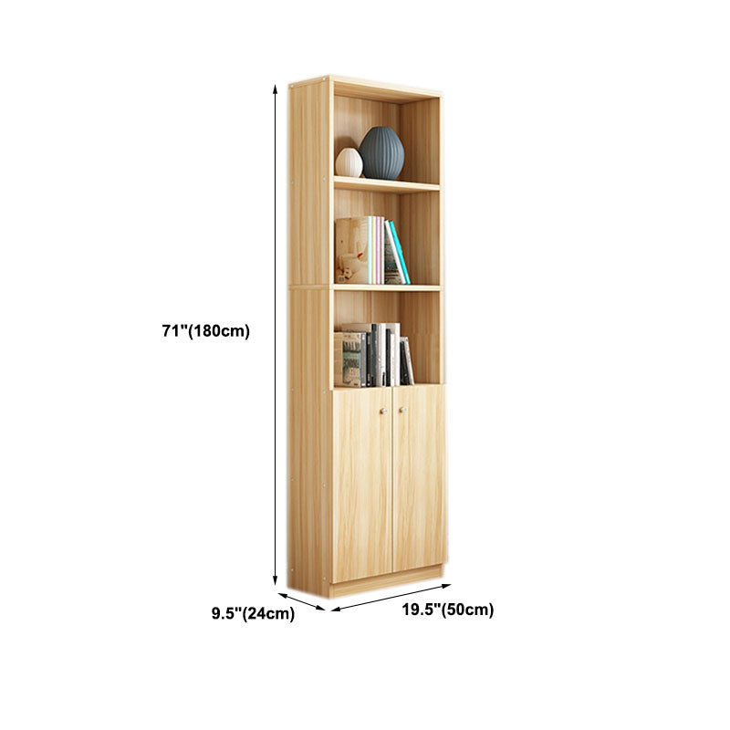 Modern Closed Back Bookshelf Engineered Wood Shelf Bookcase for Study Room