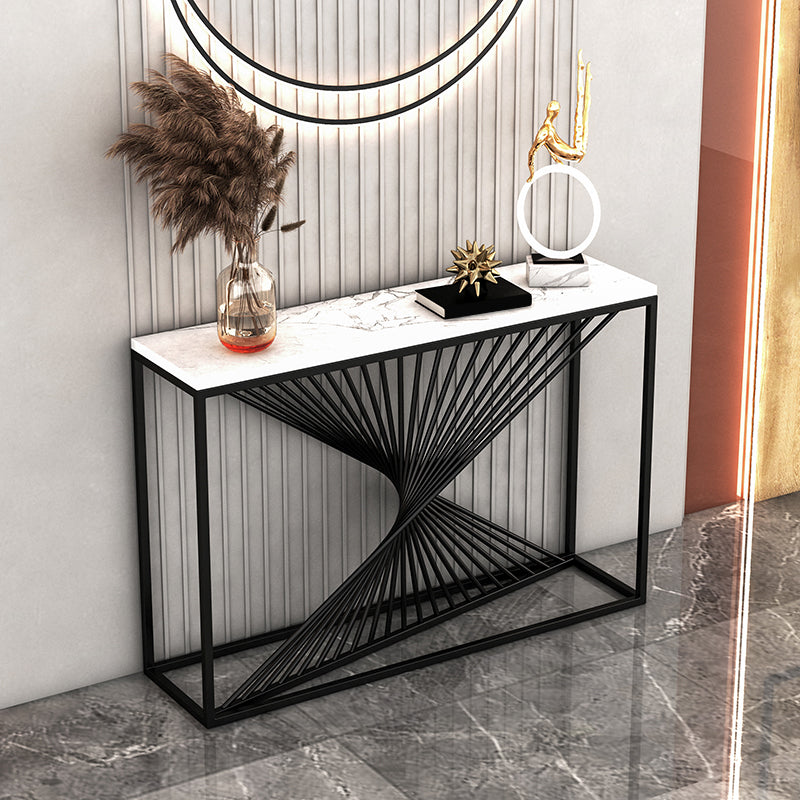 Contemporary Iron Console Table Rectangle Frame Stain Resistant Console Sofa Table